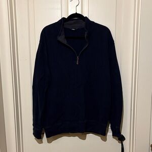 Lands' End Men's Navy Zip-Up Sweater